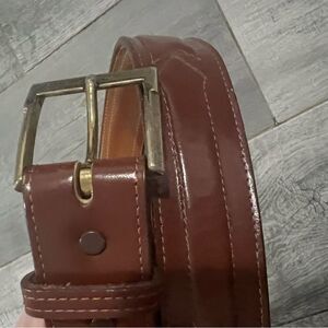 Justin Boot Western Belt brown leather bay apache belt size 32 Brass Buckle